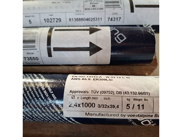 4x koker a 5 kilo laselektrode avesto, 309l-si - afbeelding 9 van  10