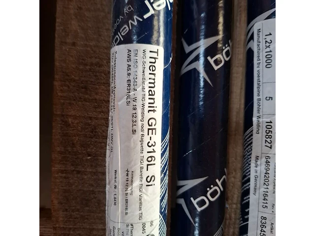 4x koker a 5 kilo laselektrode avesto, thermanit ge-316l si - afbeelding 10 van  11