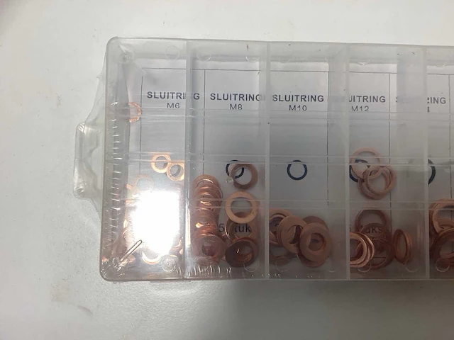 (4x) koperen ringen assortiment - 110-delig - m6 t/m m16 - afbeelding 1 van  3