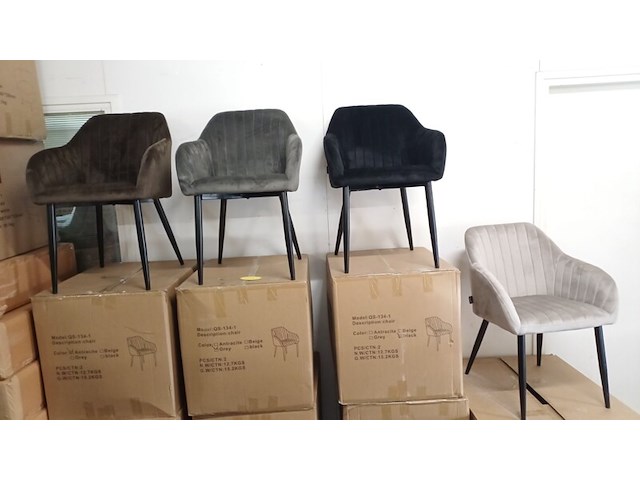 4x kuipstoel / eetkamerstoel, grijs, 2025 - afbeelding 1 van  2