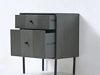 4x ladekast met 2 laden – 43 x 33 x 54.5 cm – hout – donkergrijs vidi, skaerm - afbeelding 3 van  6