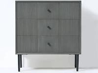 4x ladekast met 3 laden – bijzettafel – 61 x 33 x 66 cm – hout - donkergrijs vidi, gravur