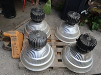 4x lamp, industrieel, grijs / chroom - afbeelding 3 van  7