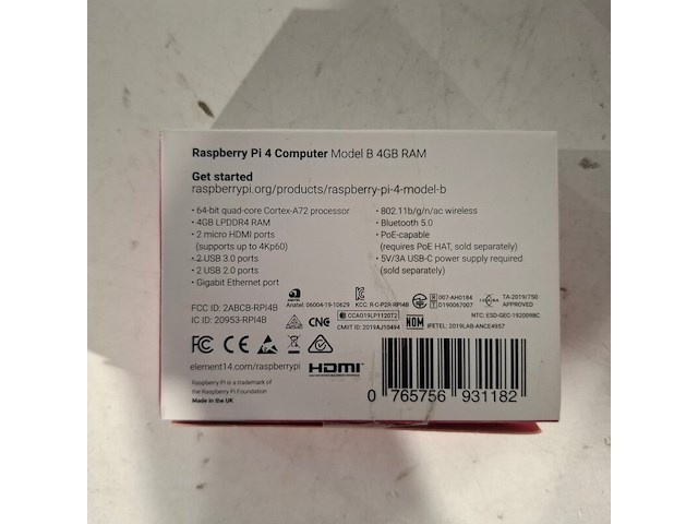 4x mini computer 4gb, raspberry pi 4, model b - afbeelding 2 van  2