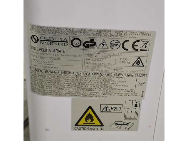 4x mobiele airconditioning, olimpia splendid, dolceclima aria 8 - afbeelding 7 van  9