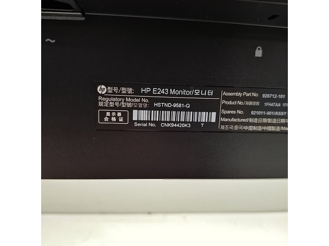 4x monitor hp, e243, 2019 - afbeelding 4 van  18