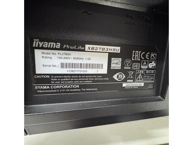 4x monitor, iiyama, prolite xb2783hsu - afbeelding 3 van  7