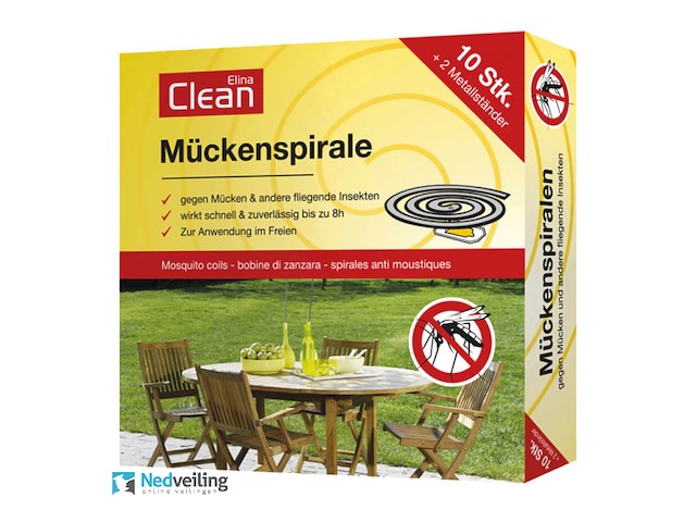 4x muggenspiraal (10 stuks + 2 standaards) - afbeelding 1 van  3