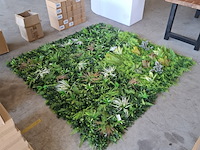 4x net muurdecoratie kunstplanten (4 m²) - afbeelding 1 van  6