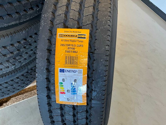 4x ongebruikt double coin 285/70r19.5 vrachtwagenband - afbeelding 4 van  7