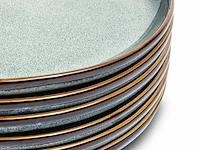 4x ontbijtborden set van 6 stuks – ø21 cm - saliegroen vidi, verde - afbeelding 4 van  10