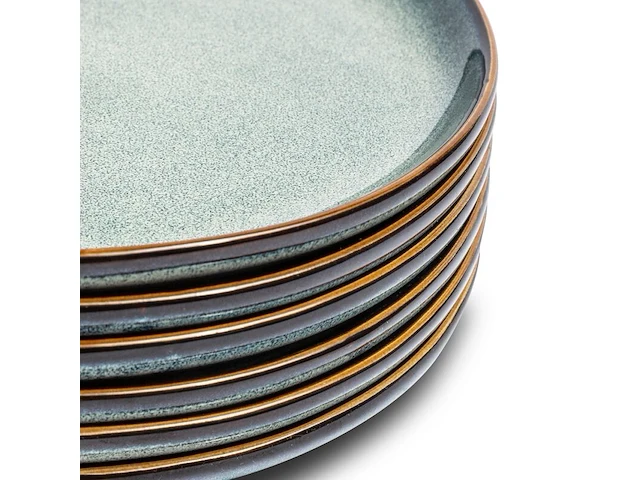 4x ontbijtborden set van 6 stuks – ø21 cm - saliegroen vidi, verde - afbeelding 4 van  10