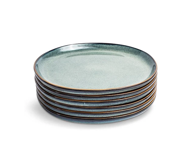 4x ontbijtborden set van 6 stuks – ø21 cm - saliegroen vidi, verde - afbeelding 3 van  10