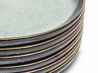 4x ontbijtborden set van 6 stuks – ø21 cm - saliegroen vidi, verde - afbeelding 4 van  10