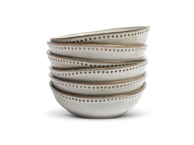 4x pastaborden set van 6 stuks – ø17,5 cm – parelwit vidi, sapore - afbeelding 1 van  6
