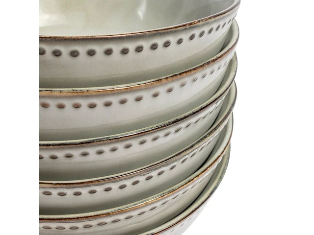 4x pastaborden set van 6 stuks – ø17,5 cm – parelwit vidi, sapore - afbeelding 2 van  6