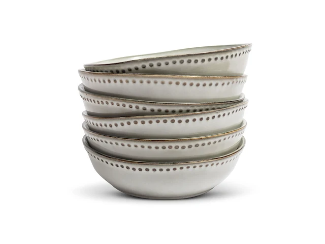 4x pastaborden set van 6 stuks – ø17,5 cm – parelwit, vidi, sapore - afbeelding 1 van  6