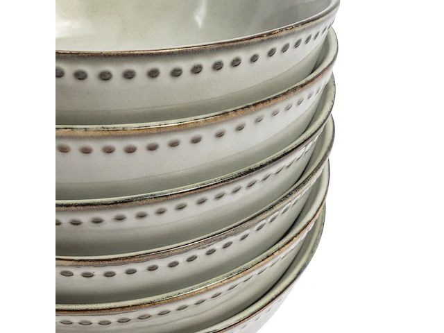 4x pastaborden set van 6 stuks – ø17,5 cm – parelwit, vidi, sapore - afbeelding 2 van  6