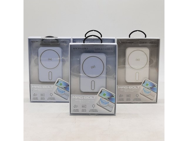 4x powerbank, merkury, mag bolt 5000 mah - afbeelding 1 van  6