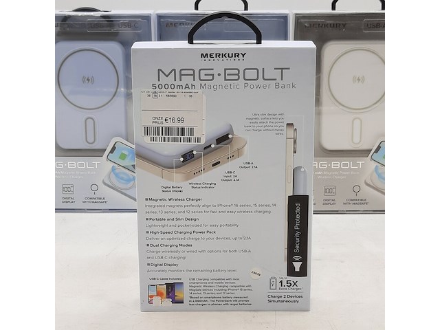 4x powerbank, merkury, mag bolt 5000 mah - afbeelding 4 van  6