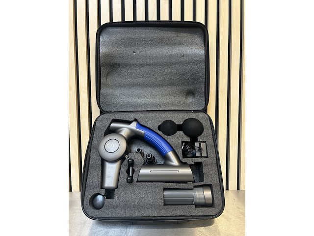 4x premium massage gun in koffer met 6 opzetstukken, bluemay - afbeelding 2 van  3
