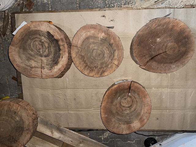 4x rosewood schijven, dikte 70-80mm, ø 300-350mm - afbeelding 2 van  2