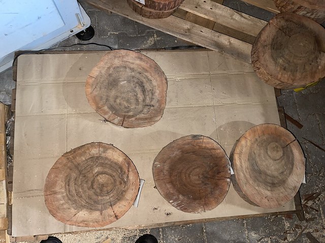 4x rosewood schijven, dikte 70-80mm, ø 300mm - afbeelding 2 van  2