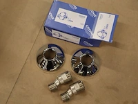 4x s-aansluitingen met wandrozetten grohe, 12959, chroom - afbeelding 3 van  8