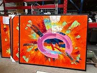 4x s. rasmussen ‘power of colour’ origineel olieverfschilderij op doek