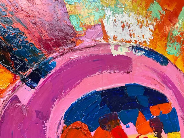 4x s. rasmussen ‘power of colour’ origineel olieverfschilderij op doek - afbeelding 2 van  7