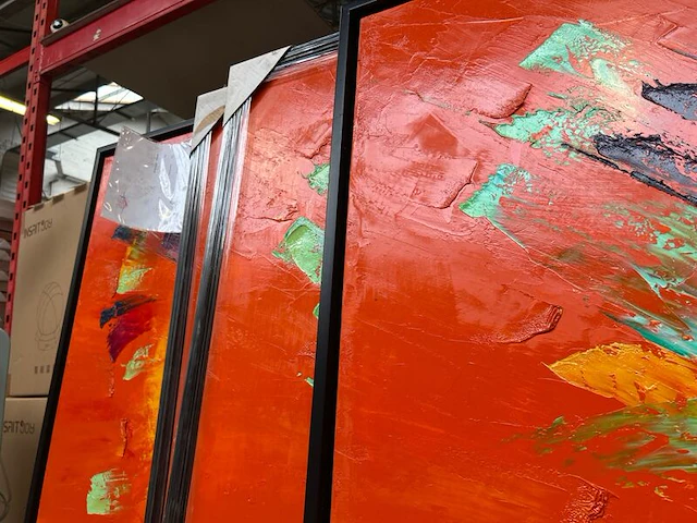 4x s. rasmussen ‘power of colour’ origineel olieverfschilderij op doek - afbeelding 4 van  7