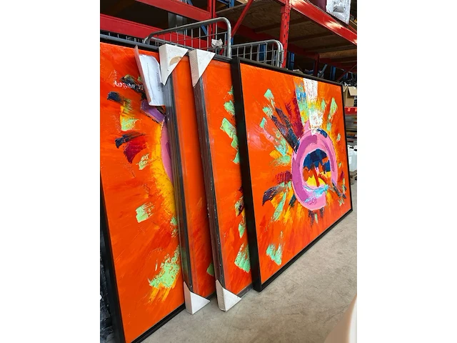 4x s. rasmussen ‘power of colour’ origineel olieverfschilderij op doek - afbeelding 7 van  7