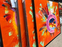 4x s. rasmussen ‘power of colour’ origineel olieverfschilderij op doek - afbeelding 7 van  7