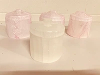 4x seleniet pot met deksel