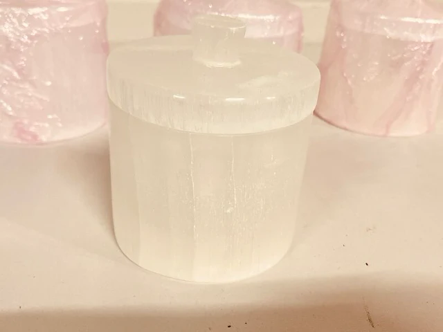 4x seleniet pot met deksel - afbeelding 3 van  4
