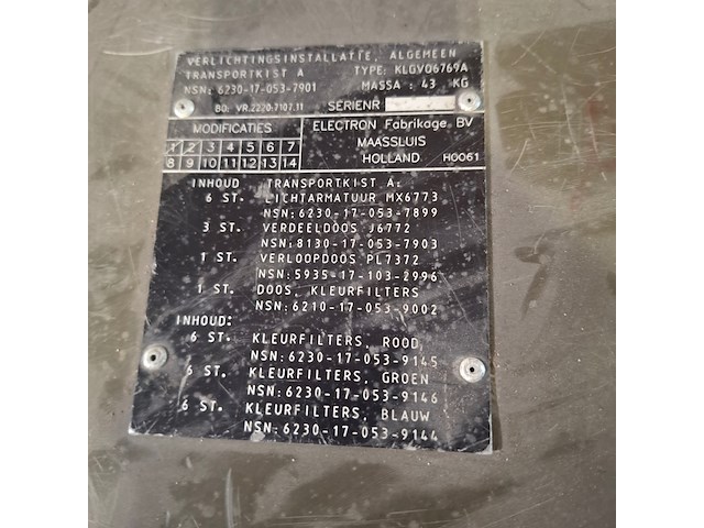 4x set lichtarmaturen in metalen transportkist, verolme elektro, o.a. mx6773 - afbeelding 7 van  8