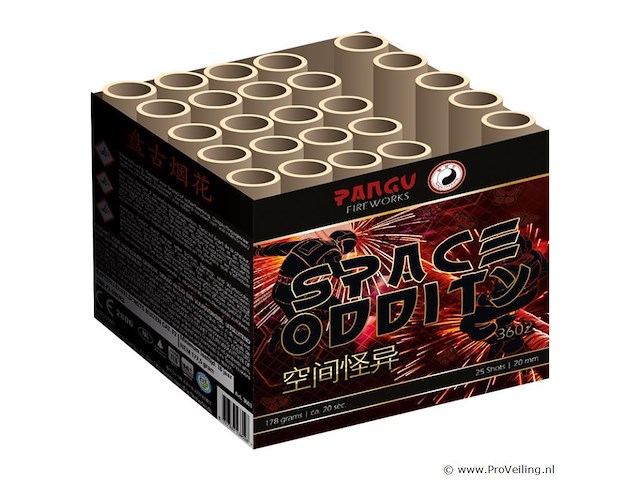 4x space oddity 25 shots 20mm cake - afbeelding 1 van  1