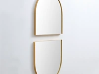 4x spiegels met boogvorm 2-delig – 60 x 50 cm – verticaal & horizontaal ophangbaar vidi, skara