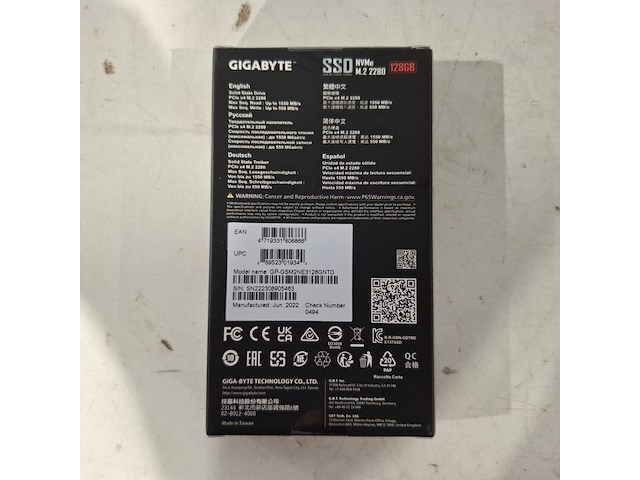 4x ssd kaart 128gb, gigabyte, nvme m.2 2280, 2022 - afbeelding 2 van  2