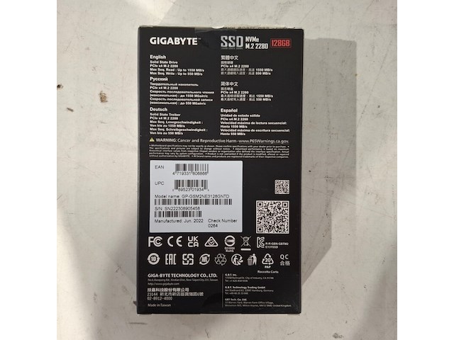 4x ssd kaart 128gb, gigabyte, nvme m.2 2280, 2022 - afbeelding 2 van  2