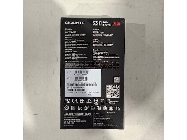 4x ssd kaart 128gb, gigabyte, nvme m.2 2280, 2022 - afbeelding 2 van  2