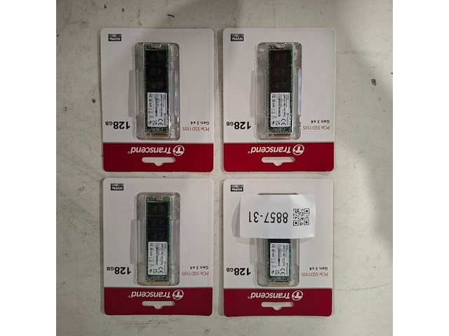 4x ssd kaart 128gb, transcend, pcie ssd 110s gen 3 x4 - afbeelding 1 van  2