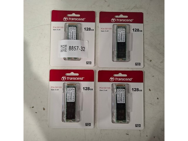 4x ssd kaart 128gb, transcend, pcie ssd 110s gen 3 x4 - afbeelding 1 van  2