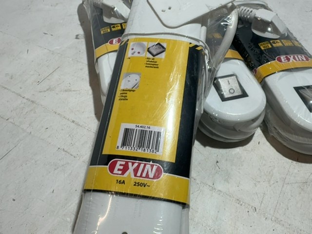 4x stekkerdoos met 4 stopcontacten, exin, 1,5 meter kabel - afbeelding 3 van  3