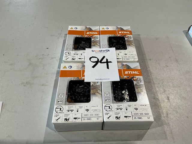 4x stihl 3689 000 0067 ketting voor kettingzaag - afbeelding 1 van  2