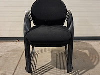 4x stoffen stoelen, zwart - afbeelding 1 van  8