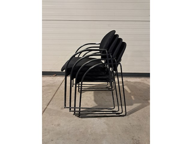 4x stoffen stoelen, zwart - afbeelding 2 van  8
