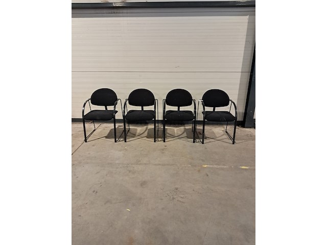 4x stoffen stoelen, zwart - afbeelding 8 van  8