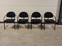 4x stoffen stoelen, zwart - afbeelding 8 van  8