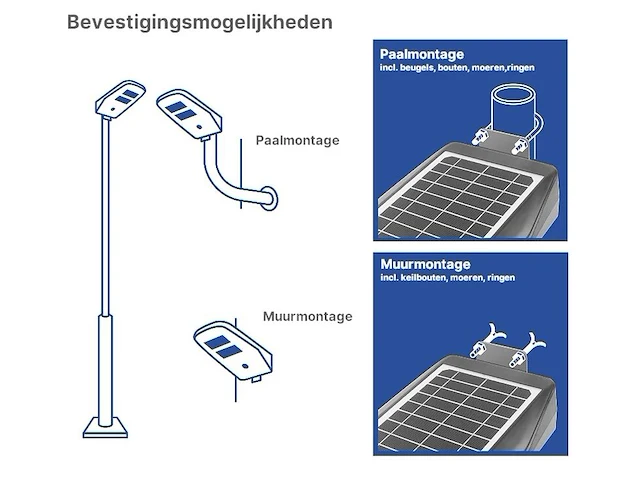 4x straatlantaarn zonne-energie 6.5 watt led, lamp zonne-energie - afbeelding 7 van  7